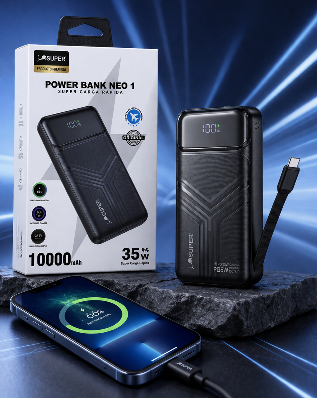 Cargador Portátil power bank alta capacidad🔋carga rápida