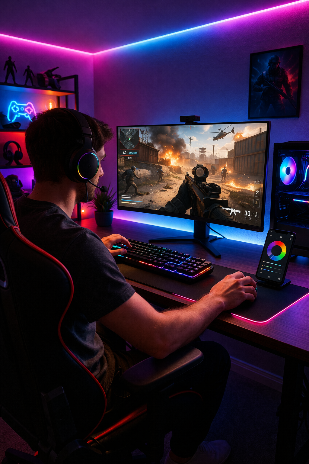 Tiras LED RGB control desde celular📱